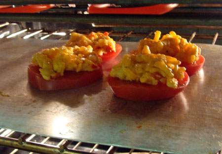 tomatoes and pimiento cheese broiled